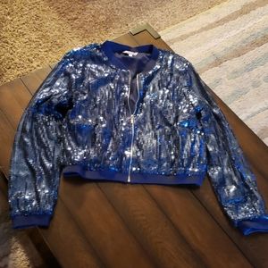 Sequin Zip Up